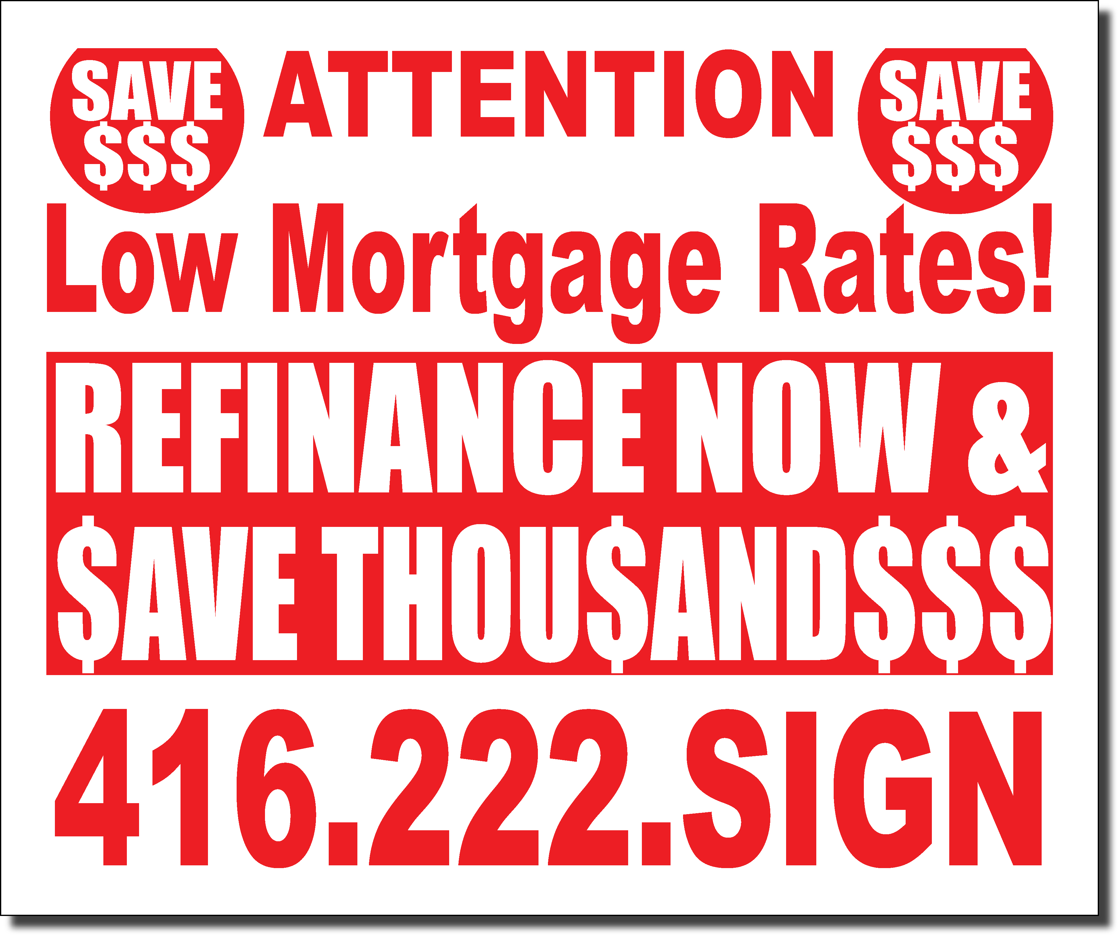 Low Mortgage Rates 24 x 20 Lawn Bag